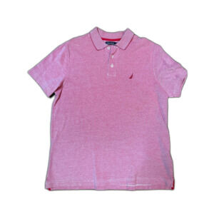 Nautica Men's Short Sleeve Knit Pique Polo Golf Shirt (Medium, Persian Red)